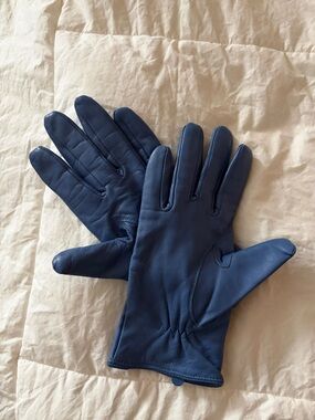 Classic Leather Gloves - Cornflower Blue